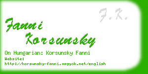 fanni korsunsky business card